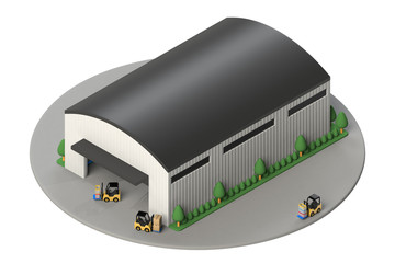 倉庫外観のアイソメ図