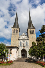 Fototapeta na wymiar The Hof church in Lucerne in Switzerland