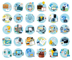 Icons set banners for business