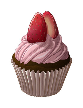 Strawberry Vanilla Cupcake