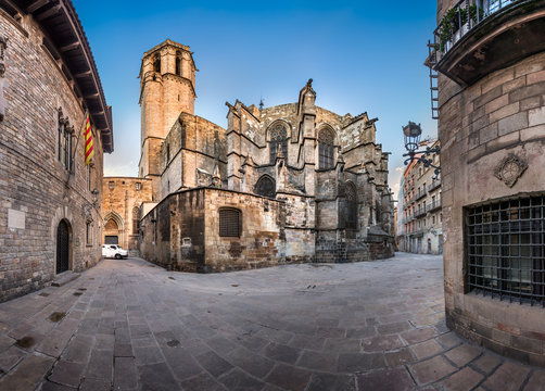 Panorama of Cathedral of the Holy Cross and Saint Eulalia, View