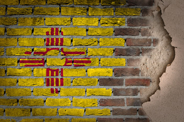 Dark brick wall with plaster - New Mexico