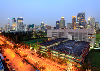 Fototapeta premium landscape of skyscraper in Bangkok business district