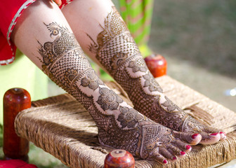 henna design, bride , traditional hindu wedding, Rajasthan, India