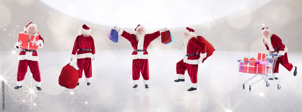 Poster composite image of different santas