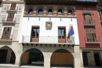 Fototapeta na wymiar Coreche Square, Graus, Huesca, Spain