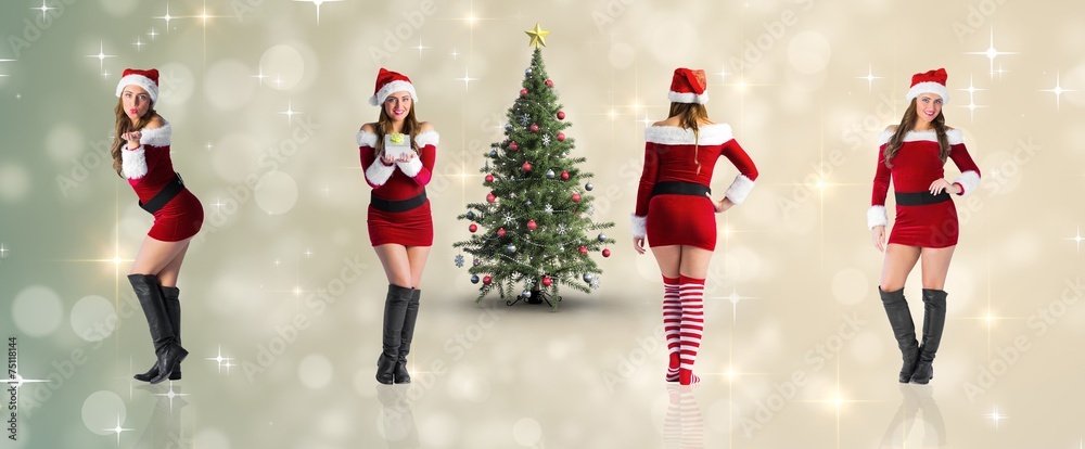 Poster composite image of different festive blondes