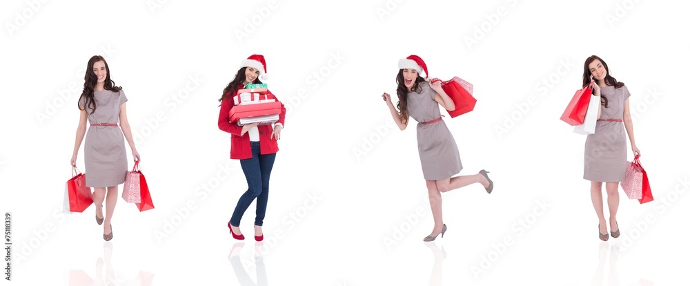 Poster composite image of different elegant brunettes