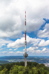 Obraz premium Televesion tower on top of uetliberg in Zurich