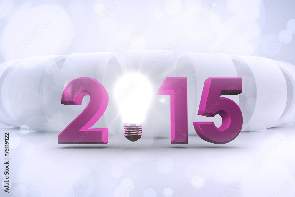 Poster composite image of 2015 with light bulb