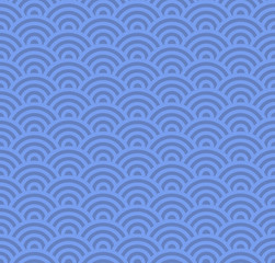 Wave Seamless Blue Pattern. Vector