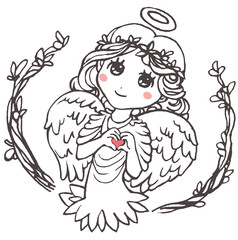 Angel Shows Fingers Heart
