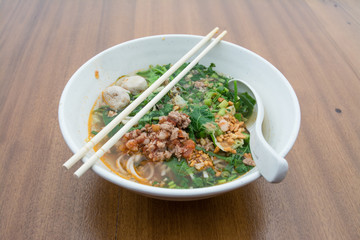 Thai Noodle Soup with Meat