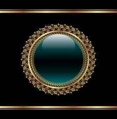 golden floral medallion for packing