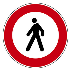 Circle road sign