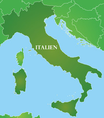 Italien - Karte in Grün