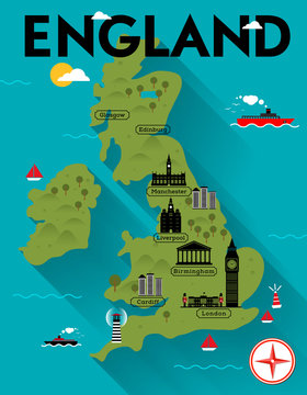 Map of England Illustration