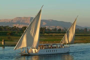 Wall murals Egypt Egypt, Nile Valley, cruise ship on the Nile