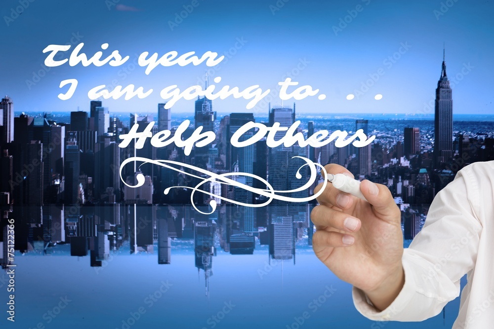Poster composite image of businessman about to write something