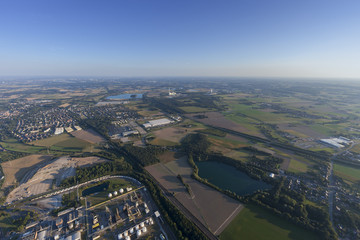 Cityscape of Rheinberg with Industrial Park Solvay