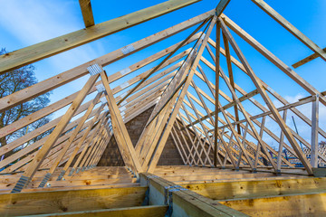 Roofing construction.Wooden construction 