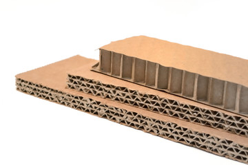 corrugated cardboard isolated on a white background