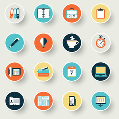 Business modern flat color icons.
