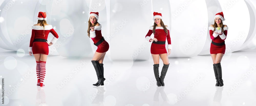 Poster composite image of different festive blondes