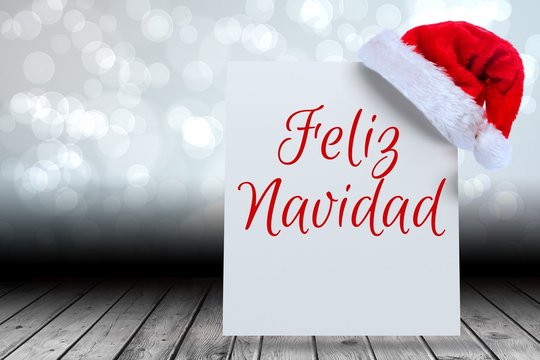 Composite image of feliz navidad