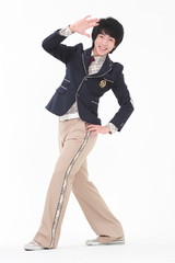 스튜디오 안의 고등학생