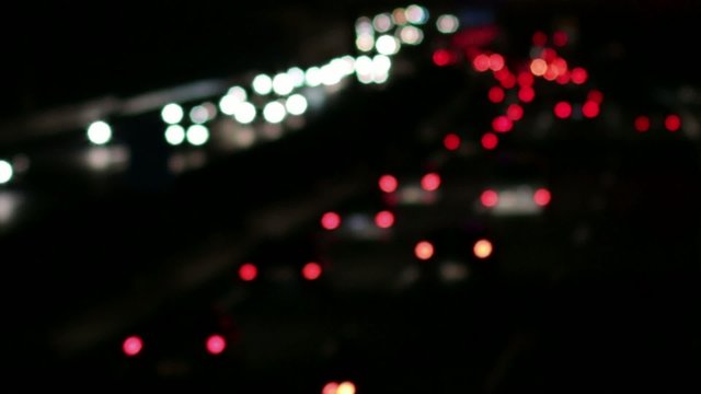 Highway Traffic Cars at Night Blurred