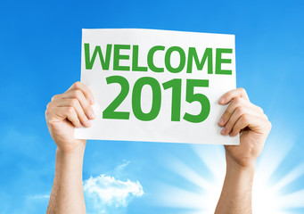 Welcome 2015 card with a beautiful day