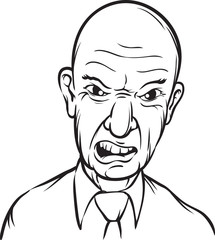 whiteboard drawing - angry businessman