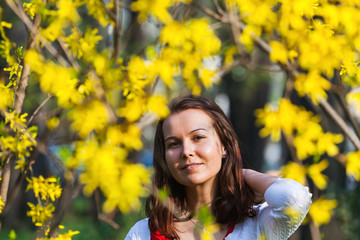 Relaxed woman smiling