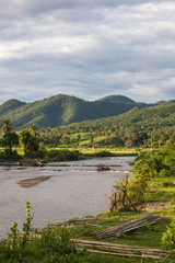 Fototapeta na wymiar View on Pai river in Mae Khong Son province, Thailand
