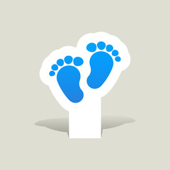 Baby footprints traces vector icon