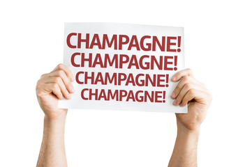 Champagne! Champagne! Champagne! card isolated