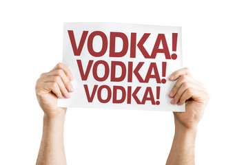Vodka! Vodka! Vodka! card isolated on white background