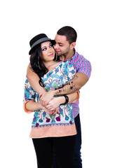 Naklejka premium Happy smiling couple embracing