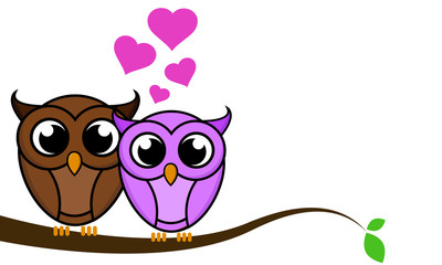 Fototapeta premium Owl Couple