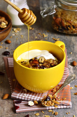Homemade granola,healthy breakfast.