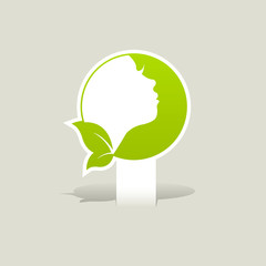 Vector girl face woman logo icon sign