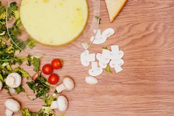 Foto op Plexiglas soup with mushrooms and bread © irinayurchenko