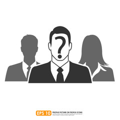 Businesspeople icon with question mark sign