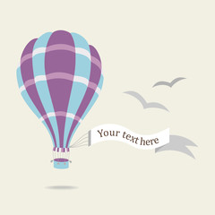 illustration of hot air balloon on the sky