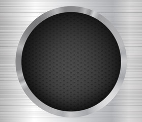 circle hole on brushed aluminum surface