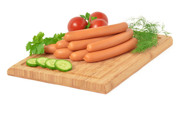 Würstchen, Fleischwürstchen, Tomaten, Gurke