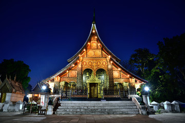 Wat Xieng thong temple in twilight, Luang Pra bang, Laos