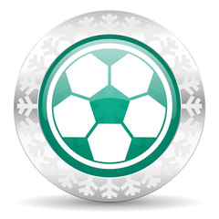 Obraz premium soccer green icon, christmas button, football sign