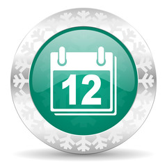 calendar green icon, organizer sign, agenda symbol